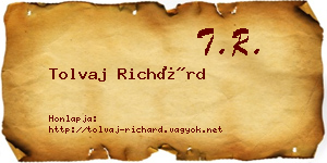 Tolvaj Richárd névjegykártya